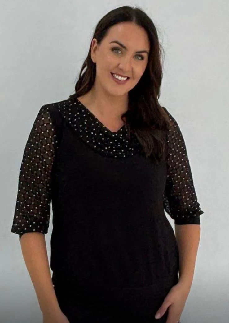 Yew Dimond Black Mesh Top